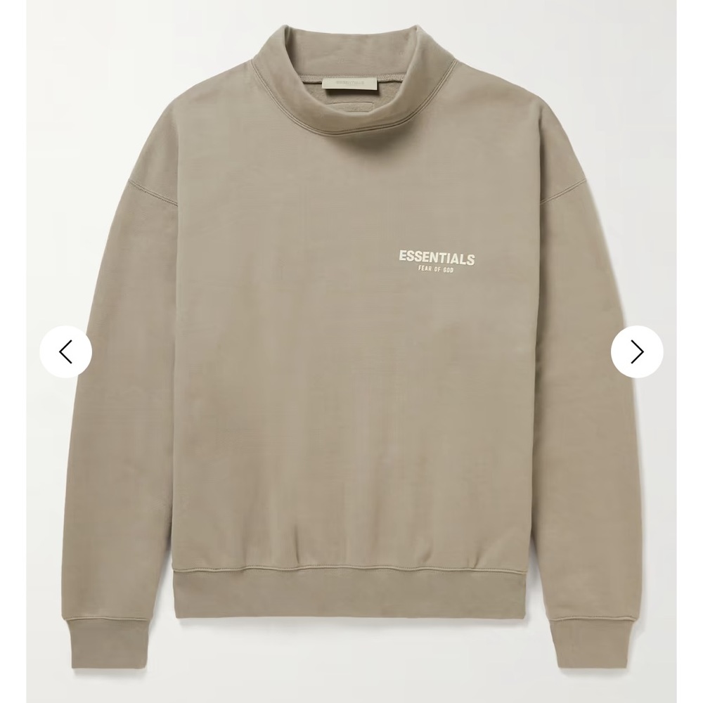 ESSENTIALS Taupe Mock Neck Pullover (XXS)